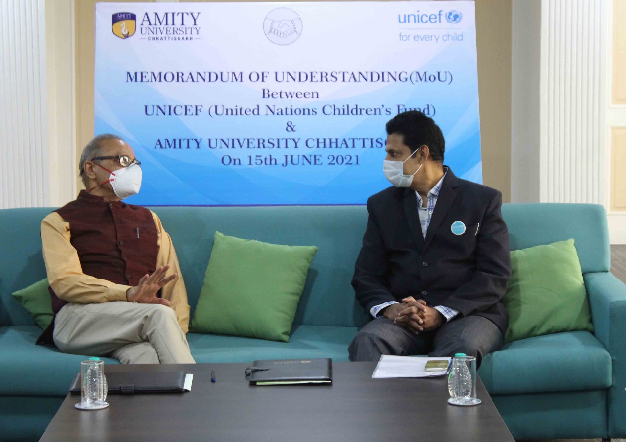 Amity University Chhattisgarh and UNICEF Chhattisgarh sign strategic partnership to ensure clean water supply in rural homes