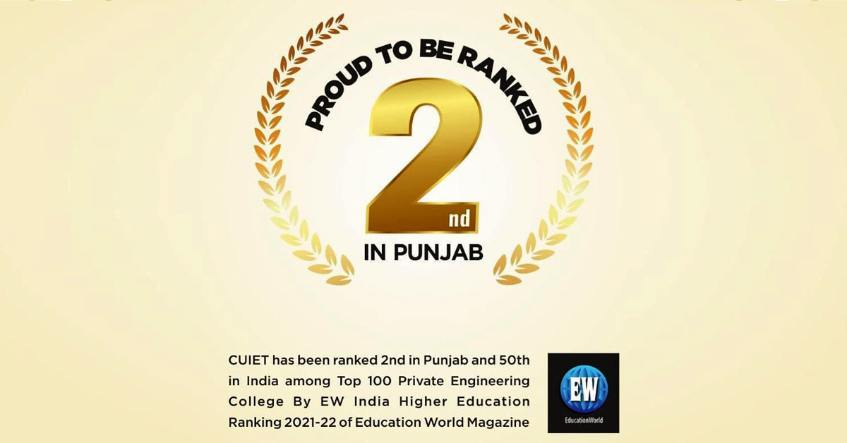 CUIET ranks among top 100 private Engineering college in India