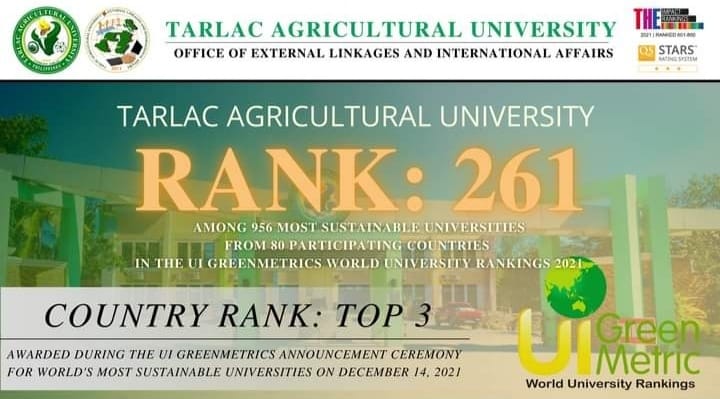 TAU leads Philippine SUCs in UI Green Metric WUR